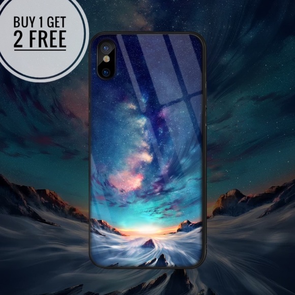 Breathtaking Aurora Tempered Glass Phone Case - Picture 1 of 8